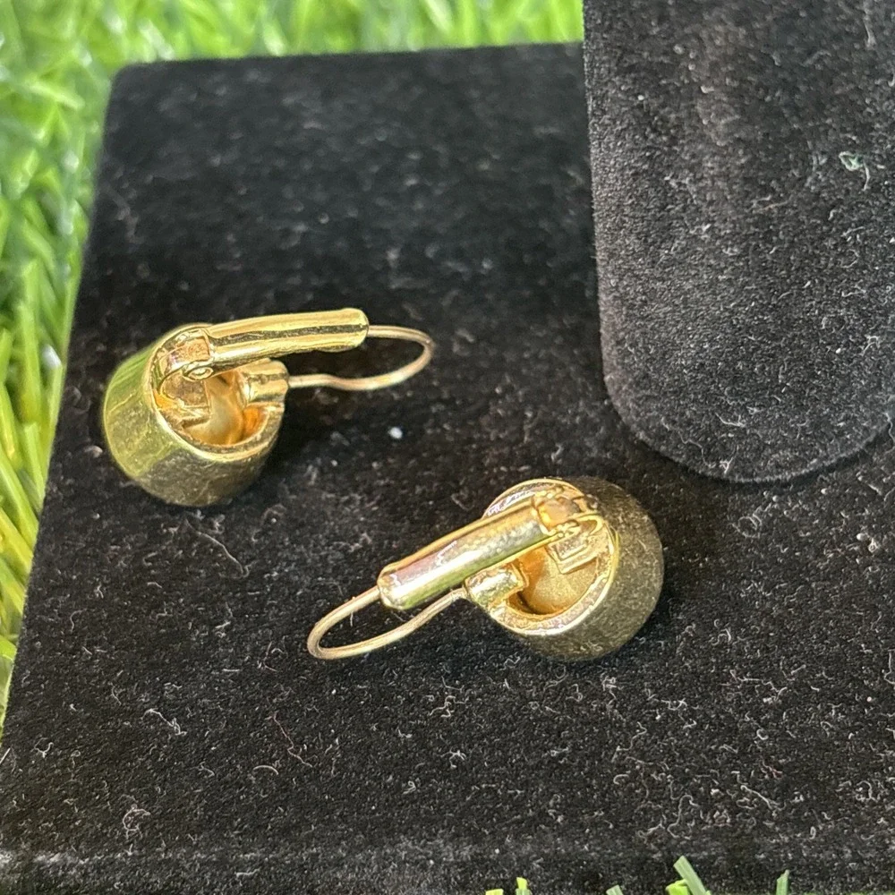 Vintage Style Pink‎ Rhinestone Cufflinks Gold Tone Round Faceted